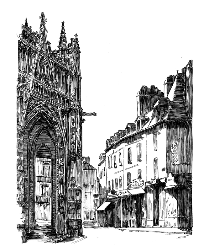 Illustration de la rue aux Sieurs, ville d'Alençon